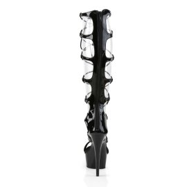 Pleaser Sandali DELIGHT-698 Vernice Nero/Nero EU-35 / US-5