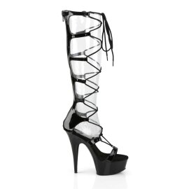 Pleaser Sandali DELIGHT-698 Vernice Nero/Nero EU-37 / US-7