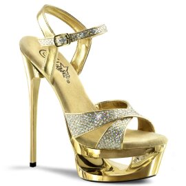 Pleaser Sandali ECLIPSE-619G Dorato Multi Glitter/Dorato...
