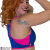 PoleFit Top Retro Sport S Blu / Rosa Acceso