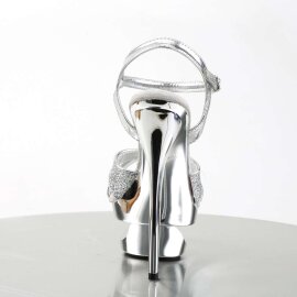 Pleaser Sandali ECLIPSE-619G Argento Multi Glitter/Argento Cromato EU-38 / US-8