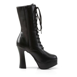 Pleaser ELECTRA-1020 Stivaletti - Similpelle Nero/Nero Opaco EU-36 / US-6