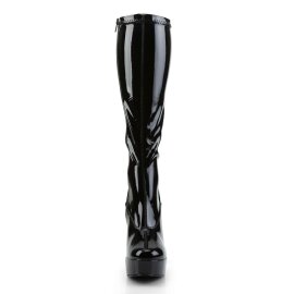 Pleaser ELECTRA-200Z Stivali - Vernice Elasticizzato Nero...