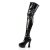Pleaser ELECTRA-3000Z Stivali Sopra Il Ginocchio - Vernice Elasticizzato Nero EU-38 / US-8