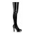 Pleaser ELECTRA-3000Z Stivali Sopra Il Ginocchio - Vernice Elasticizzato Nero EU-39 / US-9