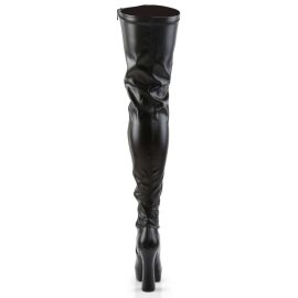Pleaser ELECTRA-3000Z Stivali Sopra Il Ginocchio - Similpelle Elasticizzato Nero EU-37 / US-7