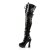 Pleaser ELECTRA-3028 Stivali Sopra Il Ginocchio - Vernice Elasticizzato Nero EU-41 / US-11