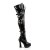 Pleaser ELECTRA-3028 Stivali Sopra Il Ginocchio - Vernice Elasticizzato Nero EU-41 / US-11