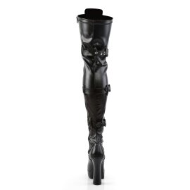 Pleaser ELECTRA-3028 Stivali Sopra Il Ginocchio - Similpelle Elasticizzato Nero EU-40 / US-10