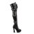Pleaser ELECTRA-3028 Stivali Sopra Il Ginocchio - Similpelle Elasticizzato Nero EU-38 / US-8