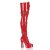 Pleaser ELECTRA-3028 Stivali Sopra Il Ginocchio - Vernice Elasticizzato Rosso EU-36 / US-6