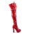 Pleaser ELECTRA-3028 Stivali Sopra Il Ginocchio - Vernice Elasticizzato Rosso EU-36 / US-6