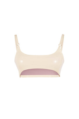 Naughty Thoughts Top Sinner Underboob in Vinile - Crema XL
