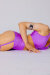 AMBR Designs Gather Top Corto Arricciato - Lilla M