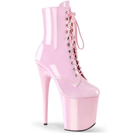 Pleaser FLAMINGO-1020 Stivaletti - Vernice Rosa Baby/Rosa Baby EU-35 / US-5