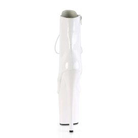 Pleaser FLAMINGO-1020 Stivaletti - Vernice Bianco/Bianco EU-42 / US-12