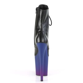 Pleaser FLAMINGO-1020BP Stivaletti - Similpelle Nero/Ombre Blu-Viola EU-35 / US-5