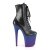 Pleaser FLAMINGO-1020BP Stivaletti - Similpelle Nero/Ombre Blu-Viola EU-35 / US-5