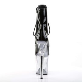 Pleaser FLAMINGO-1021 Stivaletti - Vernice Nero/Trasparente EU-35 / US-5