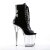 Pleaser FLAMINGO-1021 Stivaletti - Vernice Nero/Trasparente EU-35 / US-5