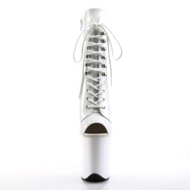 Pleaser FLAMINGO-1021 Stivaletti - Vernice Bianco/Bianco EU-35 / US-5