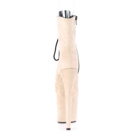 Pleaser FLAMINGO-1021FS Stivaletti - Finto Camoscio Beige/Finto Camoscio Beige EU-42 / US-12