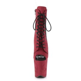 Pleaser FLAMINGO-1021FS Stivaletti - Finto Camoscio Borgogna/Finto Camoscio Borgogna EU-35 / US-5