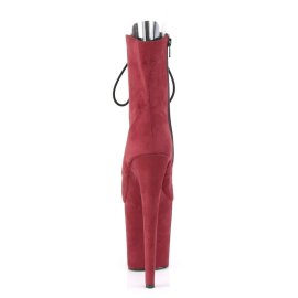 Pleaser FLAMINGO-1021FS Stivaletti - Finto Camoscio Borgogna/Finto Camoscio Borgogna EU-35 / US-5