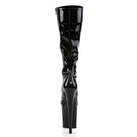 Pleaser FLAMINGO-2023 Stivali - Vernice Elasticizzato Nero/Nero EU-37 / US-7