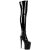 Pleaser FLAMINGO-3000 Stivali Sopra Il Ginocchio - Vernice Elasticizzato Nero/Nero EU-35 / US-5