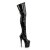 Pleaser FLAMINGO-3000 Stivali Sopra Il Ginocchio - Vernice Elasticizzato Nero/Nero EU-35 / US-5