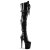 Pleaser FLAMINGO-3028 Stivali Sopra Il Ginocchio - Vernice Elasticizzato Nero/Nero EU-37 / US-7
