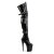 Pleaser FLAMINGO-3028 Stivali Sopra Il Ginocchio - Vernice Elasticizzato Nero/Nero EU-37 / US-7