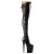 Pleaser FLAMINGO-3050 Stivali Sopra Il Ginocchio Vernice Elasticizzato Nero/Nero EU-37 / US-7