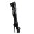 Pleaser FLAMINGO-3050 Stivali Sopra Il Ginocchio Vernice Elasticizzato Nero/Nero EU-37 / US-7