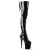 Pleaser FLAMINGO-3063 Stivali Sopra Il Ginocchio Vernice Elasticizzato Nero/Nero EU-37 / US-7
