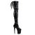 Pleaser FLAMINGO-3063 Stivali Sopra Il Ginocchio Vernice Elasticizzato Nero/Nero EU-37 / US-7