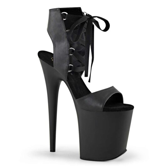 Pleaser Sandali FLAMINGO-800-14 Similpelle Nero/Nero Opaco EU-41 / US-11