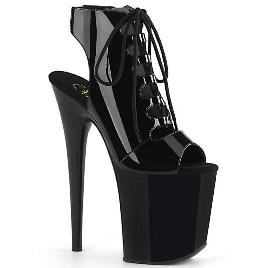 Pleaser FLAMINGO-800-20 Stivaletti - Vernice Nero/Nero EU-37 / US-7