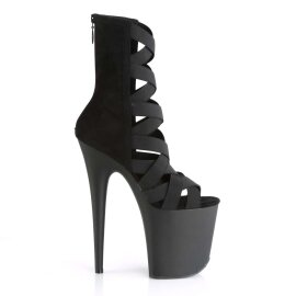 Pleaser Sandali FLAMINGO-800-24 Fascia Elastica-Microfibra Nera/Nero Opaco EU-35 / US-5