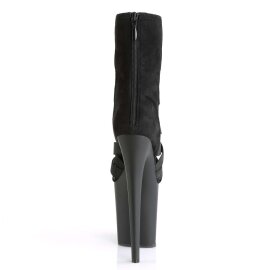 Pleaser Sandali FLAMINGO-800-24 Fascia Elastica-Microfibra Nera/Nero Opaco EU-37 / US-7