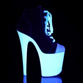 Pleaser FLAMINGO-800SK-02 Stivaletti - Tela Nero/Bianco Neon EU-37 / US-7