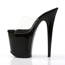 Pleaser Mules FLAMINGO-801 Trasparente/Nero EU-35 / US-5