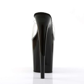 Pleaser Mules FLAMINGO-801 Trasparente/Nero EU-35 / US-5
