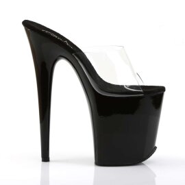 Pleaser Mules FLAMINGO-801 Trasparente/Nero EU-35 / US-5