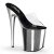 Pleaser Mules FLAMINGO-801 Trasparente/Argento Cromato EU-35 / US-5