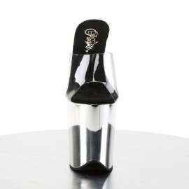 Pleaser Mules FLAMINGO-801 Trasparente/Argento Cromato...