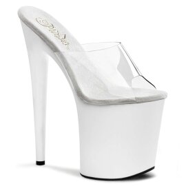Pleaser Mules FLAMINGO-801 Trasparente/Bianco EU-35 / US-5