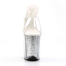 Pleaser Mules FLAMINGO-801G Trasparente/Argento Multi...