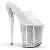 Pleaser Mules FLAMINGO-801G Trasparente/Argento Multi Glitter EU-35 / US-5